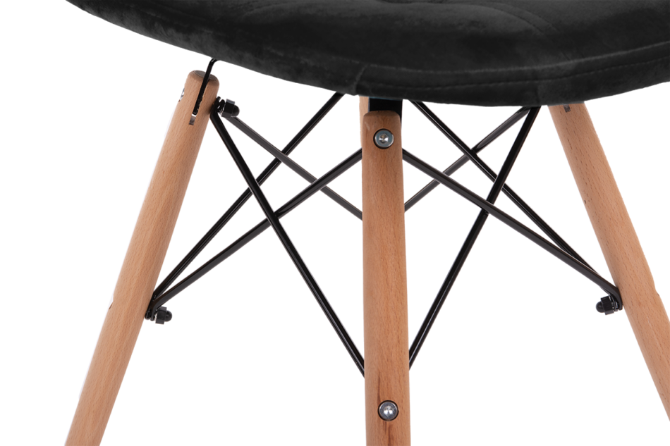 MICO Nowoczesne krzesło welurowe ciemnoszare ciemny szary - zdjęcie 6