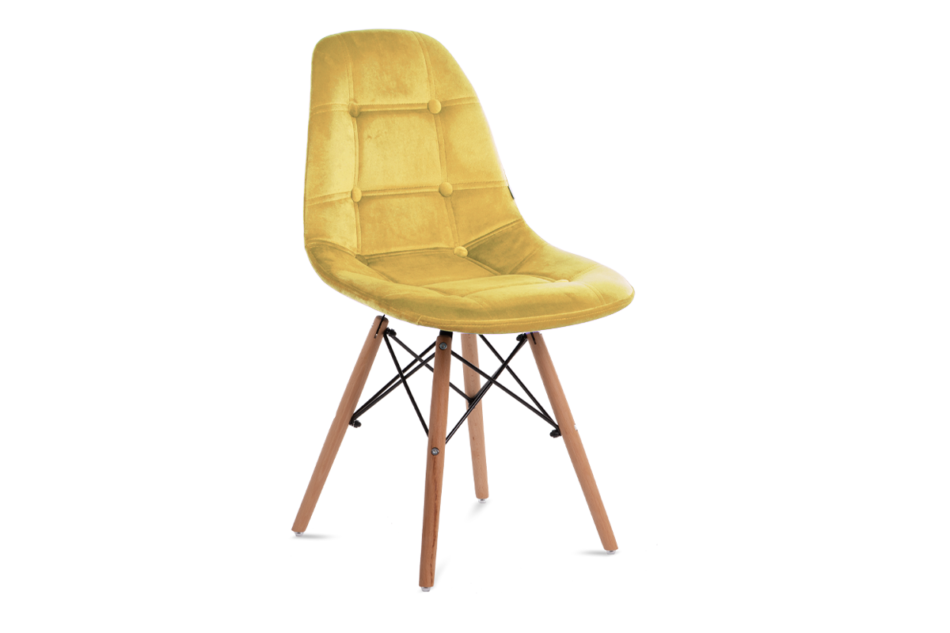 MICO Nowoczesne krzesło welurowe żółte żółty - zdjęcie 0