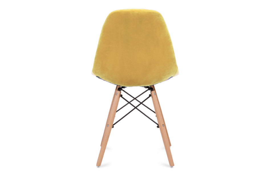 MICO Nowoczesne krzesło welurowe żółte żółty - zdjęcie 4