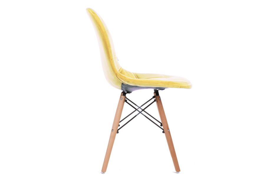 MICO Nowoczesne krzesło welurowe żółte żółty - zdjęcie 1