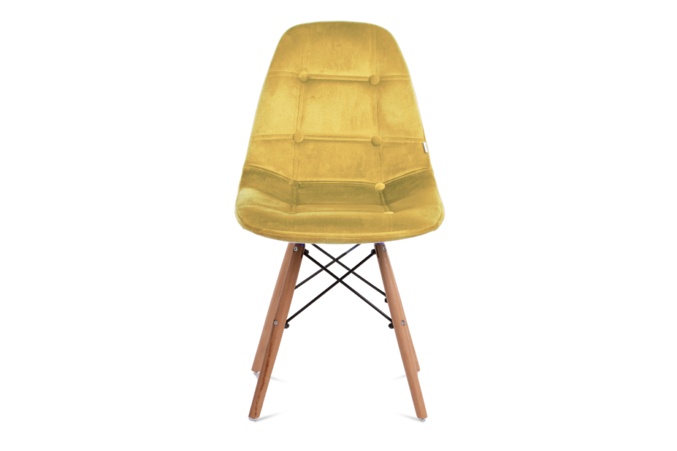 MICO Nowoczesne krzesło welurowe żółte żółty - zdjęcie 2