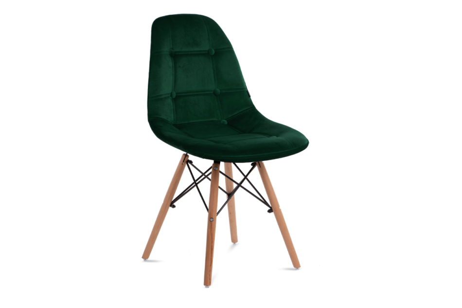 MICO Nowoczesne krzesło welurowe butelkowa zieleń ciemny zielony - zdjęcie 0
