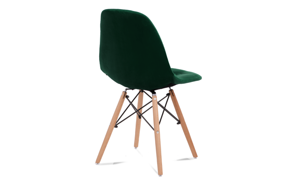 MICO Nowoczesne krzesło welurowe butelkowa zieleń ciemny zielony - zdjęcie 3