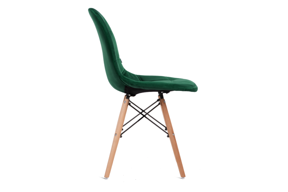 MICO Nowoczesne krzesło welurowe butelkowa zieleń ciemny zielony - zdjęcie 2