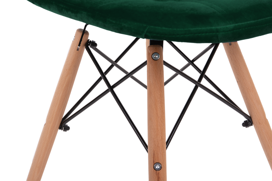 MICO Nowoczesne krzesło welurowe butelkowa zieleń ciemny zielony - zdjęcie 5