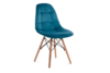 MICO Nowoczesne krzesło welurowe turkusowe turkusowy - zdjęcie 1