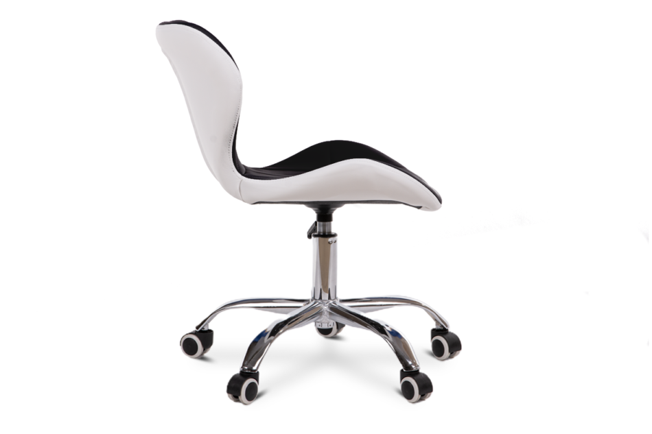 OBTUS Krzesło obrotowe do biurka czarne czarny/biały - zdjęcie 2