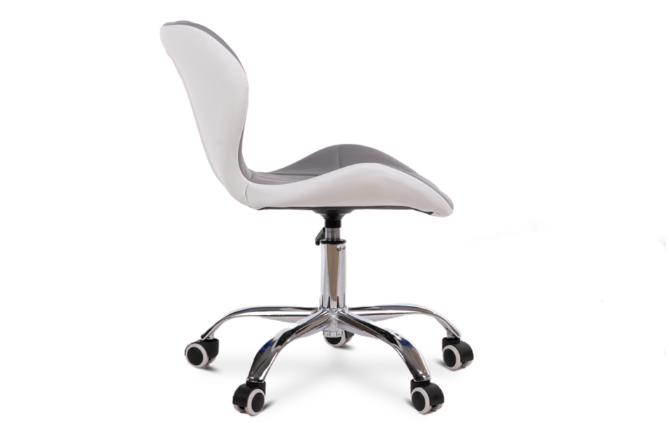 OBTUS Krzesło obrotowe do biurka szare szary/biały - zdjęcie 3