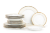 AGAWA GOLD Serwis obiadowy polska porcelana 18 elementów biały / złoty wzór dla 6 os. Gold - zdjęcie 1
