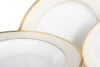 AGAWA GOLD Serwis obiadowy polska porcelana 18 elementów biały / złoty wzór dla 6 os. Gold - zdjęcie 4