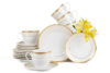 AGAWA GOLD Serwis herbaciany polska porcelana 12 elementów biały / złoty wzór dla 6 os. Gold - zdjęcie 3
