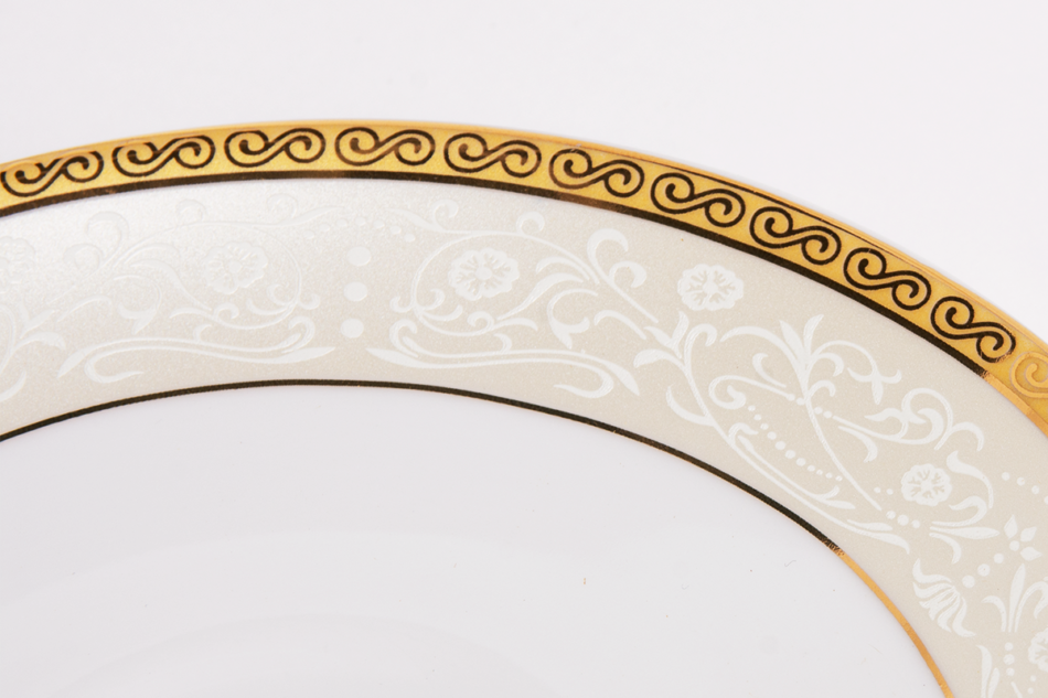 AGAWA GOLD Serwis herbaciany polska porcelana 12 elementów biały / złoty wzór dla 6 os. Gold - zdjęcie 10