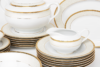 AGAWA GOLD Serwis obiadowy polska porcelana 25 elementów biały / złoty wzór dla 6 os. Gold - zdjęcie 4