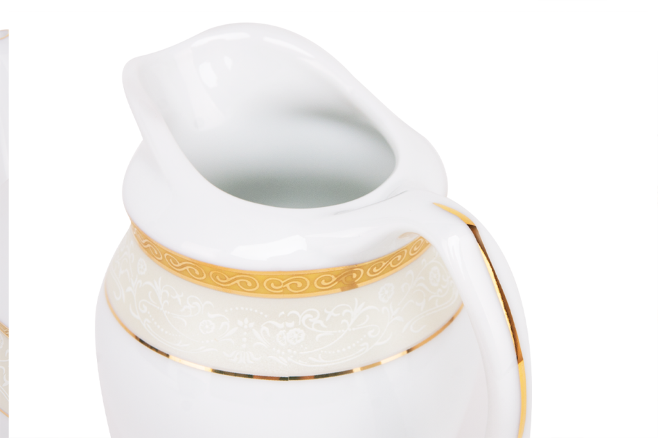 AGAWA GOLD Serwis herbaciany polska porcelana 15 elementów biały / złoty wzór dla 6 os. Gold - zdjęcie 5
