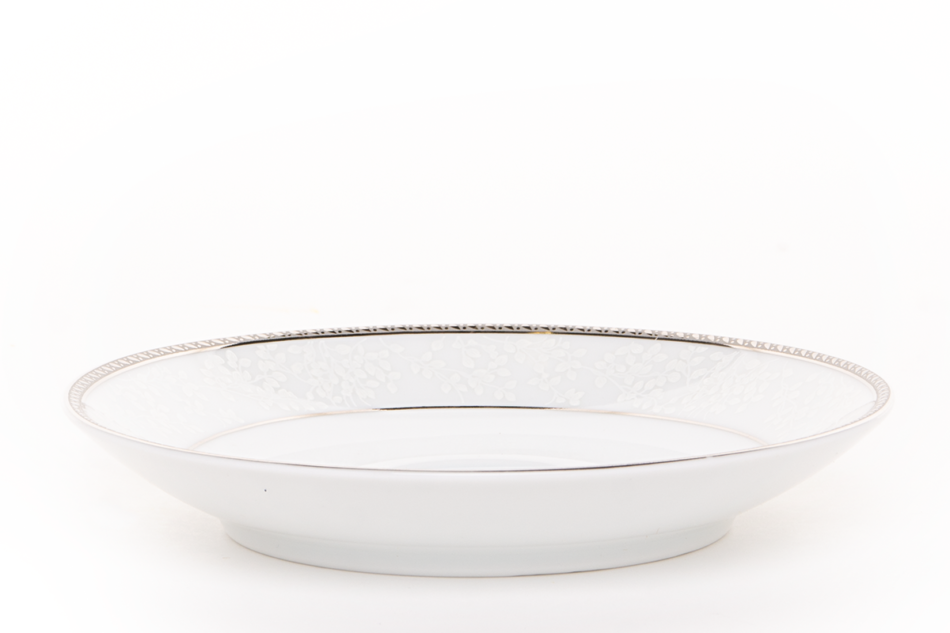 NEW HOLLIS PLATIN Serwis herbaciany polska porcelana 6 os. 18 elementów biały / platynowy wzór Platin - zdjęcie 5