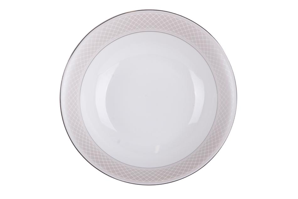 SCANIA Serwis obiadowy polska porcelana 24 elementy biały / platynowy wzór dla 6 os. Platin - zdjęcie 7