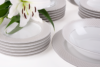 SCANIA Serwis obiadowy polska porcelana 24 elementy biały / platynowy wzór dla 6 os. Platin - zdjęcie 12
