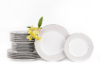 SCANIA Serwis obiadowy polska porcelana 18 elementów biały / platynowy wzór dla 6 os. Platin - zdjęcie 1