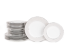 SCANIA Serwis obiadowy polska porcelana 18 elementów biały / platynowy wzór dla 6 os. Platin - zdjęcie 3