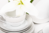 SCANIA Serwis herbaciany polska porcelana 15 elementów biały / platynowy wzór dla 6 os. Platin - zdjęcie 4