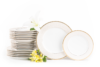 MARTHA GOLD Serwis obiadowy polska porcelana 6 os. 18 elementów biały / złoty wzór Gold - zdjęcie 1