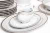 MARTHA PLATIN Serwis obiadowy polska porcelana 6 os. 24 elementy biały / platynowy wzór Platin - zdjęcie 3