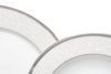 MARTHA PLATIN Serwis obiadowy polska porcelana 6 os. 24 elementy biały / platynowy wzór Platin - zdjęcie 6