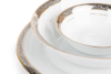 CONTE Serwis obiadowy polska porcelana dla 6 osób biały / złoty wzór biały/srebrny/złoty - zdjęcie 5