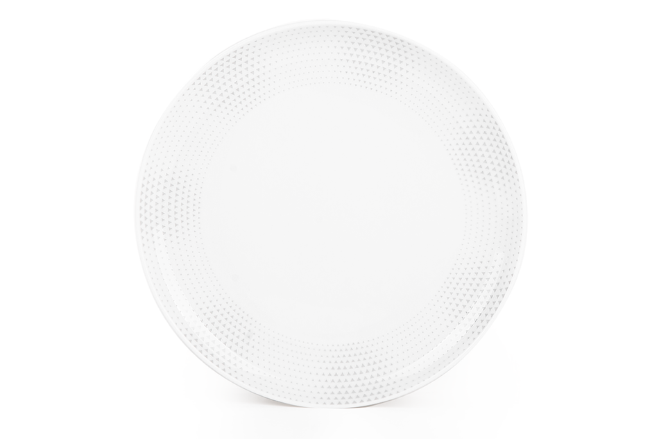 NORA TRÓJKĄTY Serwis obiadowy polska porcelana 6 os. 18 elementów Biały / wzór trójkątów Trójkąty - zdjęcie 3