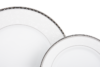 AMELIA PLATYNA Zestaw obiadowy porcelana 24 elementy biały / platynowy wzór dla 6 os. Platyna - zdjęcie 18