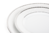 AMELIA PLATYNA Zestaw obiadowy porcelana 18 elementów biały / platynowy wzór dla 6 os. Platyna - zdjęcie 9