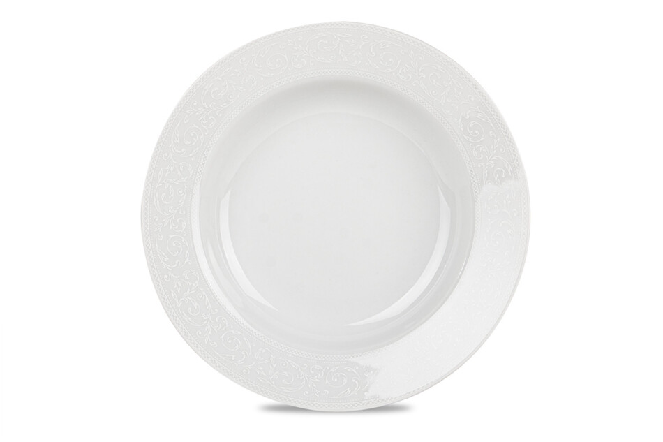 AMELIA BIAŁA KORONKA Duży zestaw obiadowy porcelana 25 elementów biały / wzór koronki dla 6 os. Biała Koronka - zdjęcie 7