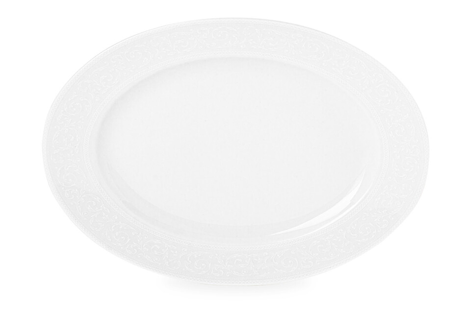 AMELIA BIAŁA KORONKA Duży zestaw obiadowy porcelana 25 elementów biały / wzór koronki dla 6 os. Biała Koronka - zdjęcie 8
