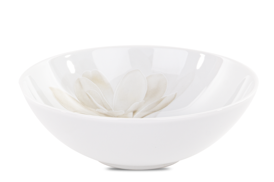 BOSS MAGNOLIA Zestaw porcelanowy obiadowo-kawowy na 6 os. Biały / wzór magnolii Magnolia - zdjęcie 3