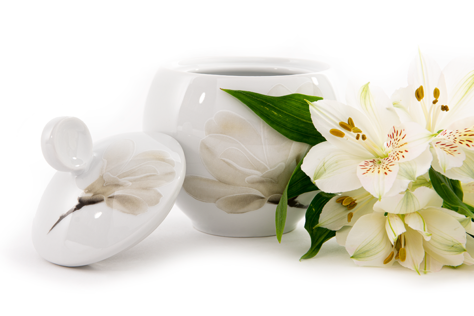BOSS MAGNOLIA Zestaw porcelanowy obiadowo-kawowy na 6 os. Biały / wzór magnolii Magnolia - zdjęcie 10