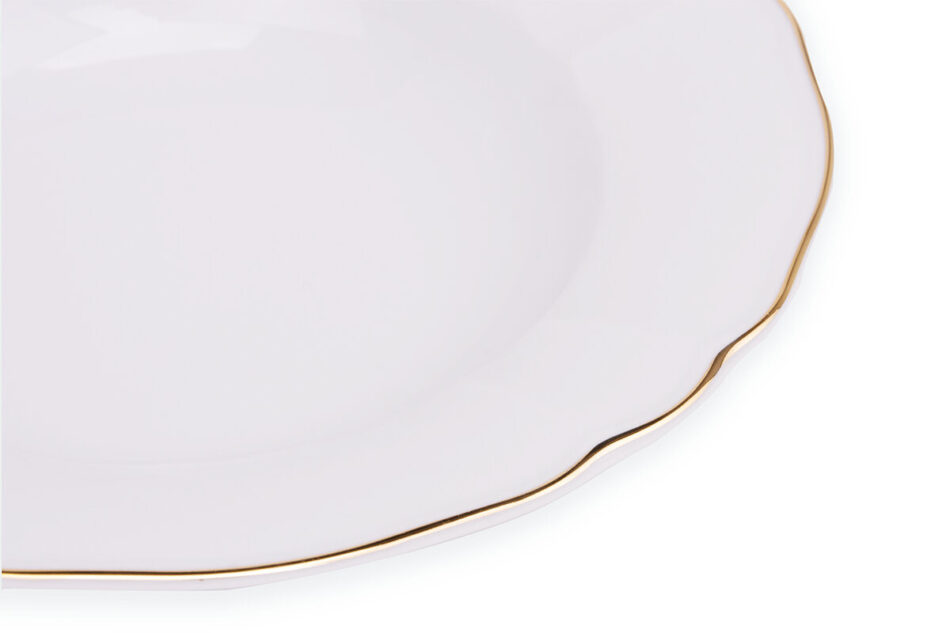 MARIA ZŁOTY PASEK Zestaw obiadowy chodzież porcelana 6 os. Biały / złoty Złoty Pasek - zdjęcie 6