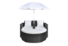 LOSELI Leżanka ogrodowa z parasolem czarny/biały - zdjęcie 1
