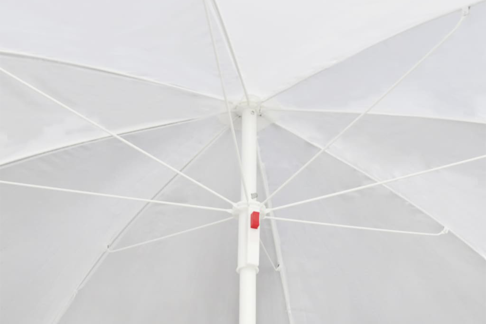 LOSELI Leżanka ogrodowa z parasolem czarny/biały - zdjęcie 5