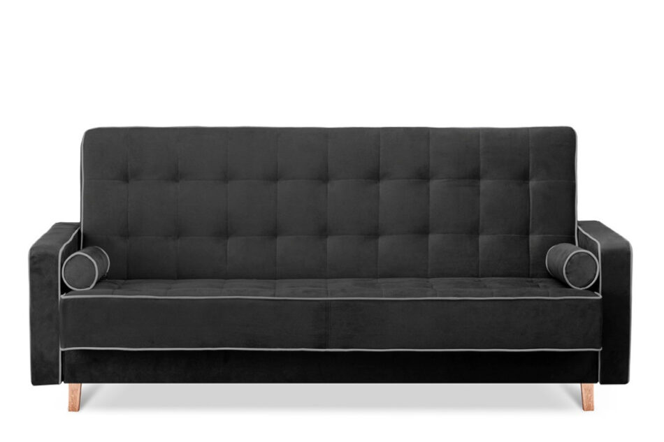 DOZER Czarna sofa 3 osobowa z funkcją spania czarny/szary - zdjęcie 0