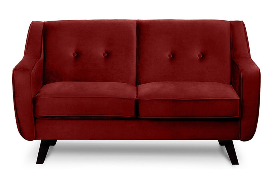 TERSO Skandynawska sofa 2 osobowa welur czerwona bordowy - zdjęcie 0