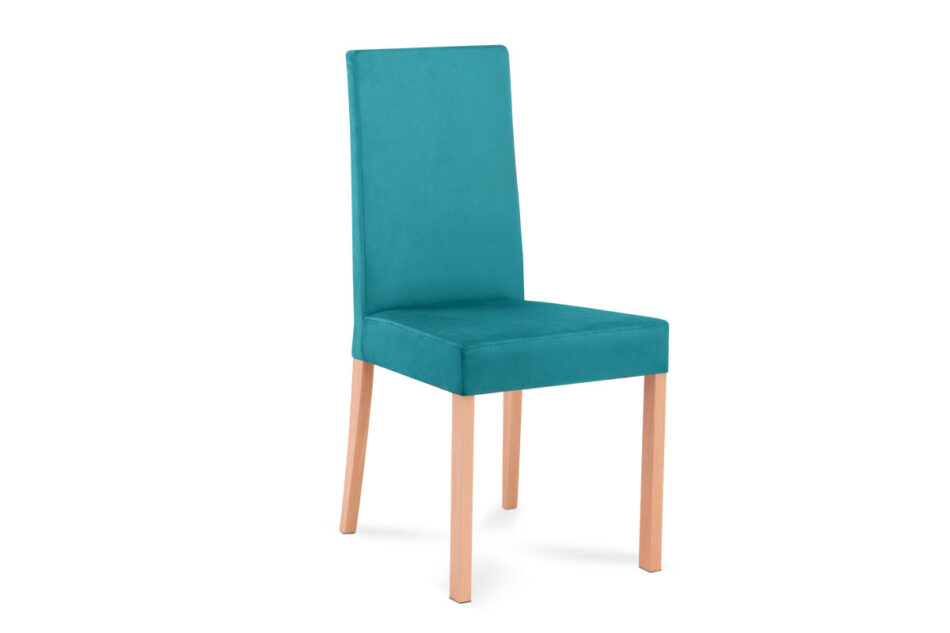 CHRYSI Drewniane krzesło tapicerowane turkusowe buk/turkusowy - zdjęcie 0