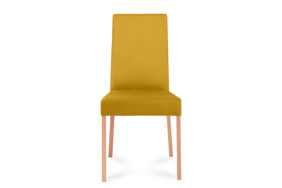 CHRYSI Drewniane krzesło tapicerowane żółte buk/żółty - zdjęcie 1