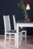 QUATUS, CENARE Zestaw krzesła 4 szt. + stół biały/ciemny szary| biały/szary - zdjęcie 9