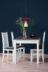 QUATUS, CENARE Zestaw krzesła 4 szt. + stół biały/ciemny szary| biały/szary - zdjęcie 10
