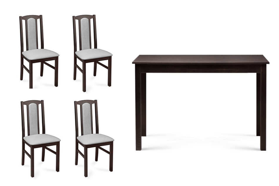 CIBUS, EVENI Klasyczny stół do jadalni z 4 krzesłami venge wenge/jasny szary|wenge - zdjęcie 0