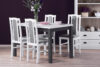 CIBUS, SILVA Rozkładany stół z 4 krzesłami do jadalni biały biały/jasny szary|szary/biały - zdjęcie 2