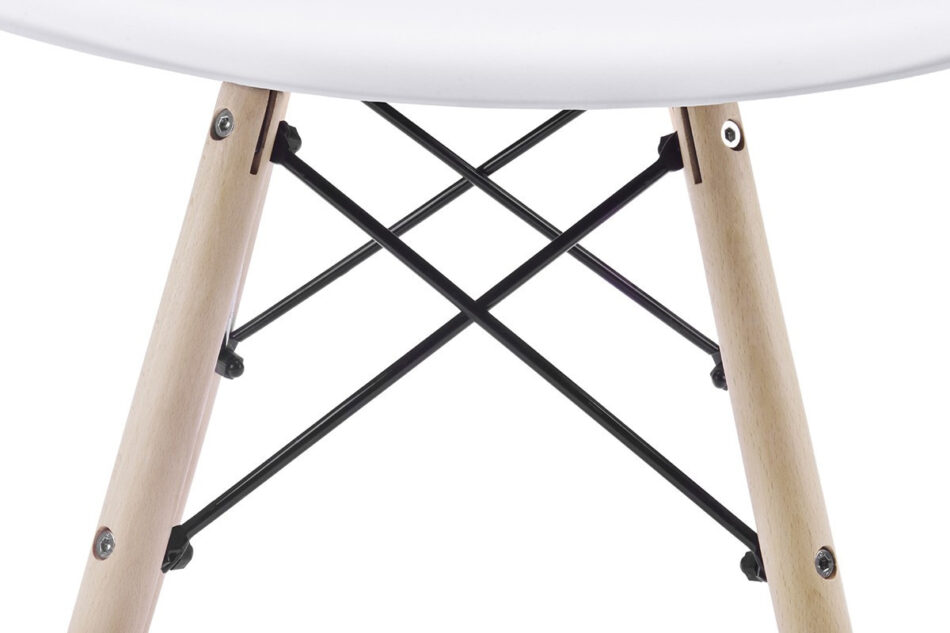 MENZO Zestaw biały okrągły stół i krzesła 4 szt. w stylu skandynawskim biały - zdjęcie 6