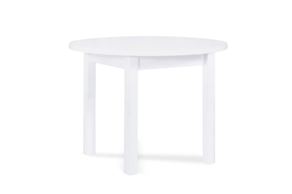 MENZO Zestaw biały okrągły stół i krzesła 4 szt. w stylu skandynawskim biały - zdjęcie 5