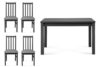 QUATUS, SILVA Zestaw krzesła 4 szt.  + stół szary/jasny szary|szary - zdjęcie 1