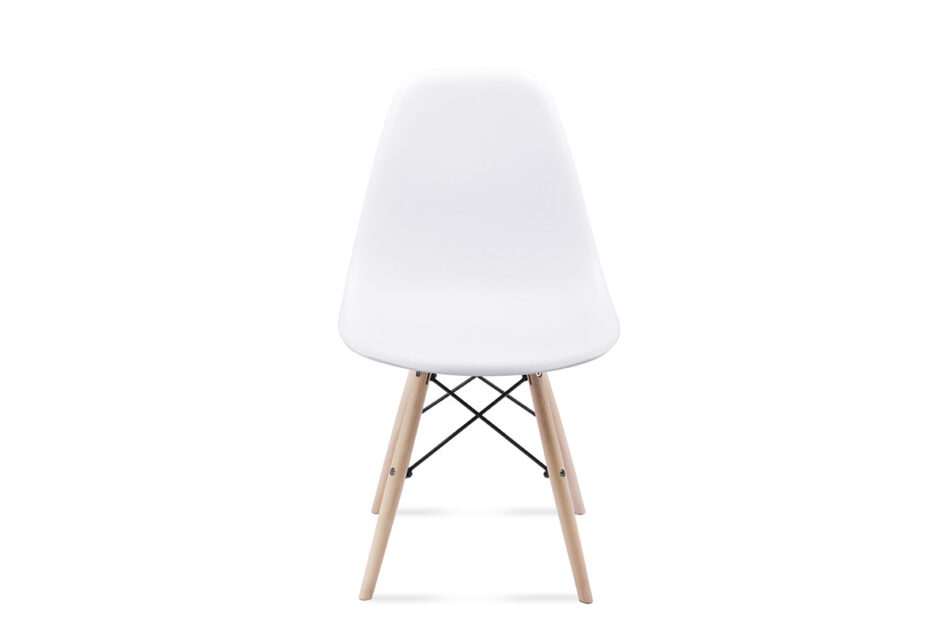 NEREA, SALUTO Zestaw biały rozkładany mały stół i białe krzesła 4 szt. w stylu skandynawskim biały - zdjęcie 5